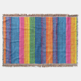 Farbenfrohe Strip-Imitate Denim Texture Decke