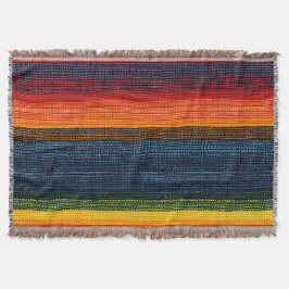 Farbenfrohe Strip-Imitate Denim Texture Decke