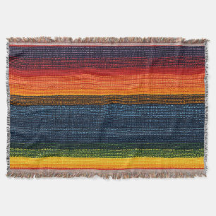 Farbenfrohe Strip-Imitate Denim Texture Decke