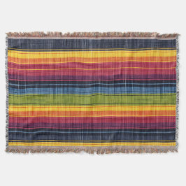 Farbenfrohe Strip-Imitate Denim Texture Decke