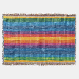 Farbenfrohe Strip-Imitate Denim Texture Decke