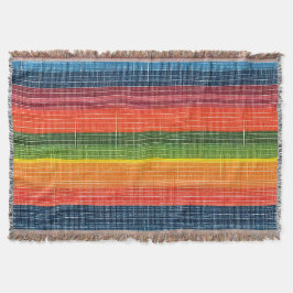 Farbenfrohe Strip-Imitate Denim Texture Decke