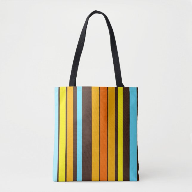 Farbenfrohe Strip Tote Bag Tasche (Vorderseite)