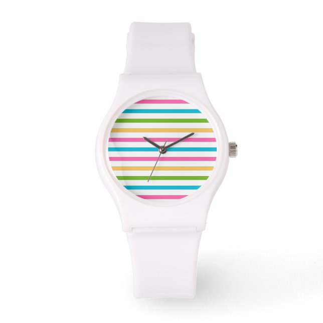 Farbenfrohe Stripe Beach eWatch Armbanduhr (Vorderseite)
