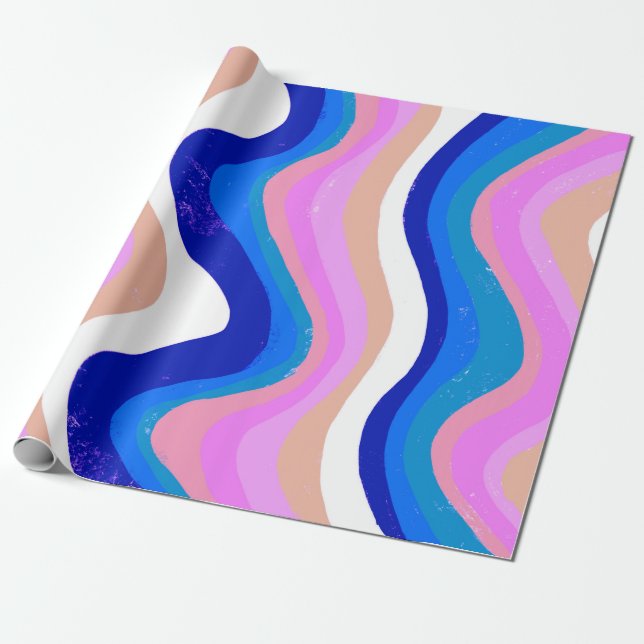 Farbenfrohe Stripes-Waves-Geschenk Geschenkpapier (Ungerollt)