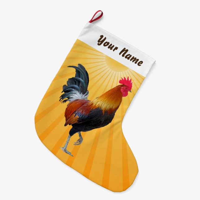 Farbenfrohe Struttroster Weihnachts-Strumpf Großer Weihnachtsstrumpf (Vorderansicht (hängend))