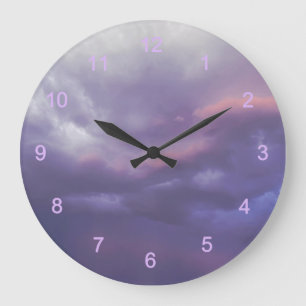Farbenfrohe Sturmwolken Große Wanduhr