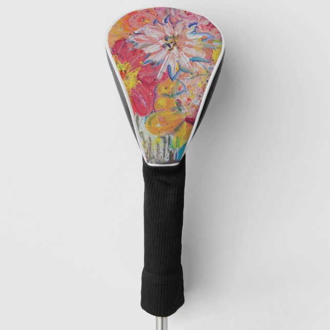 Farbenfrohe Suns von Lydias Art Sangria Golf Headcover (Vorderseite)