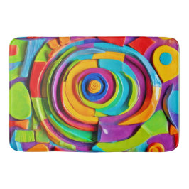 Farbenfrohe Surreal-Skulptur Badematte