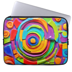 Farbenfrohe Surreal-Skulptur Laptopschutzhülle