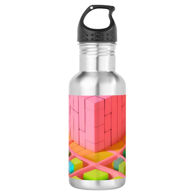 Farbenfrohe Süße Edelstahlflasche (Vorderseite)