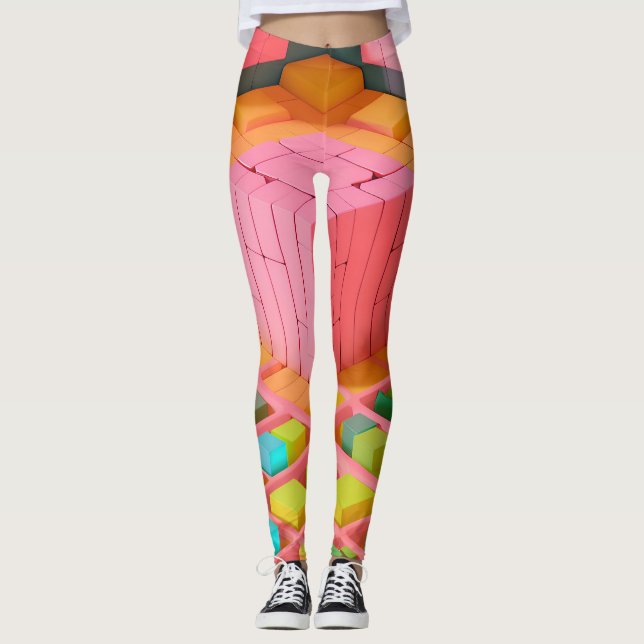 Farbenfrohe Süße Leggings (Vorderseite)