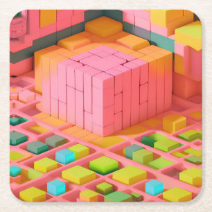 Farbenfrohe Süße Rechteckiger Pappuntersetzer