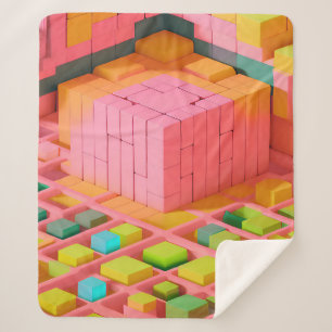 Farbenfrohe Süße Sherpadecke