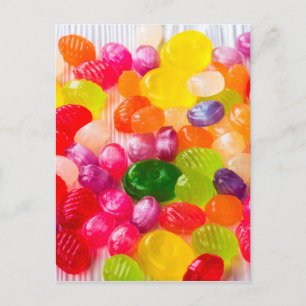 Farbenfrohe Süßleinen Food Lollipop Postkarte