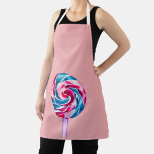 Farbenfrohe Süßwarenlollipop Aquarellkunst Schürze