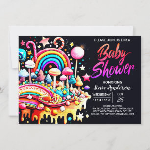 Farbenfrohe Sweet Celebration Baby Dusche Einladung