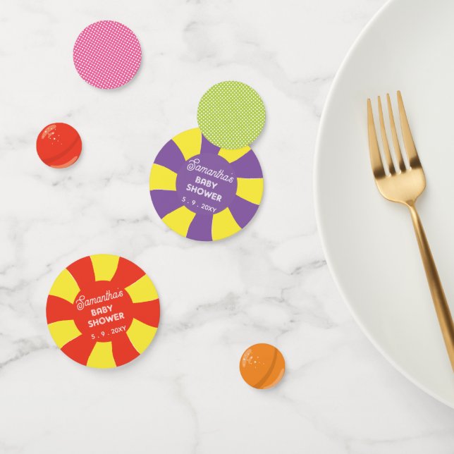 Farbenfrohe Sweet Fun Candy Theme Kinderdusche Konfetti (Gruppe)