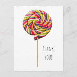 Farbenfrohe Swirl Lollipop Postkarte
