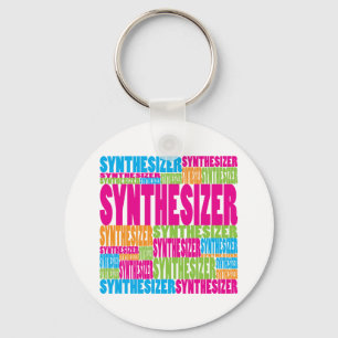 Farbenfrohe Synthesizer Schlüsselanhänger