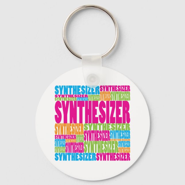 Farbenfrohe Synthesizer Schlüsselanhänger (Vorderseite)