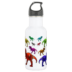 Farbenfrohe T-Rex Edelstahlflasche