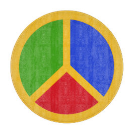 Farbenfrohe Tafel mit dem Schild "Peace Sign" Schneidebrett