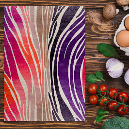 Farbenfrohe Tafel mit tierischer Printwerbung Schneidebrett