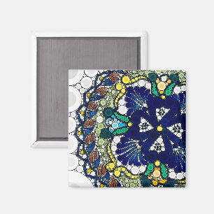 farbenfrohe Talavera-Keramik mexikanisch blau Foto Magnet