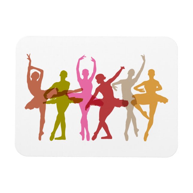 Farbenfrohe Tanzballerinas Magnet (Horizontal)