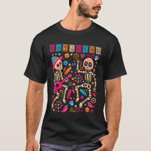 Farbenfrohe Tänze mexikanische Skelette - Niedlich T-Shirt
