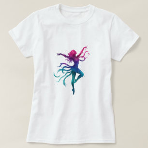 Farbenfrohe tanzende Silhouette - Vibrierende Wass T-Shirt
