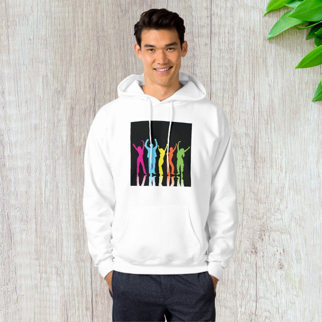 Farbenfrohe Tänzer tanzen um Hoodie (Von Creator hochgeladen)