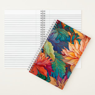 Farbenfrohe Tapisserie Dahlia Notizbuch