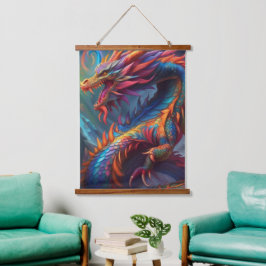 Farbenfrohe Tapisserie Wandteppich Mit Holzrahmen