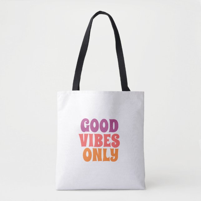 Farbenfrohe Tasche 'Good Vibes Only' (Vorderseite)