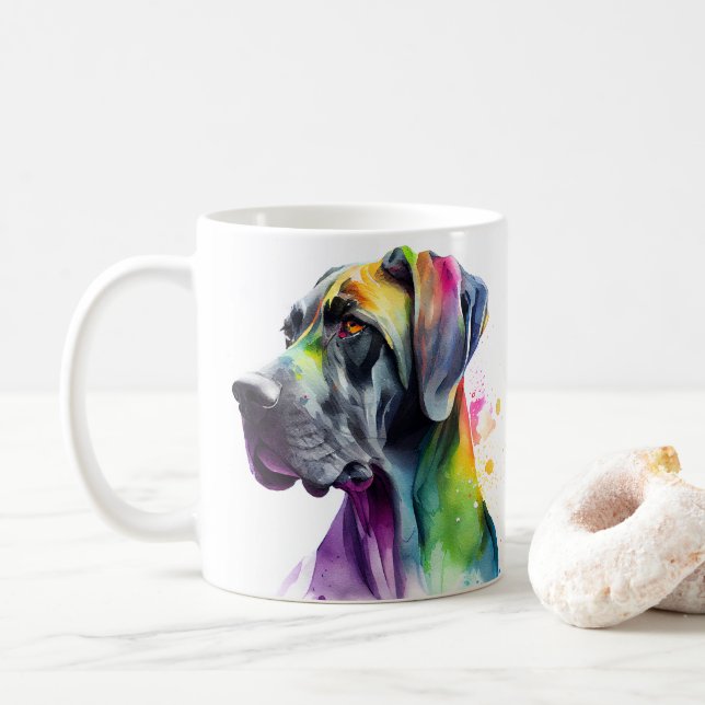 Farbenfrohe Tasse des Dosenpferdes, Cup (Mit Donut)