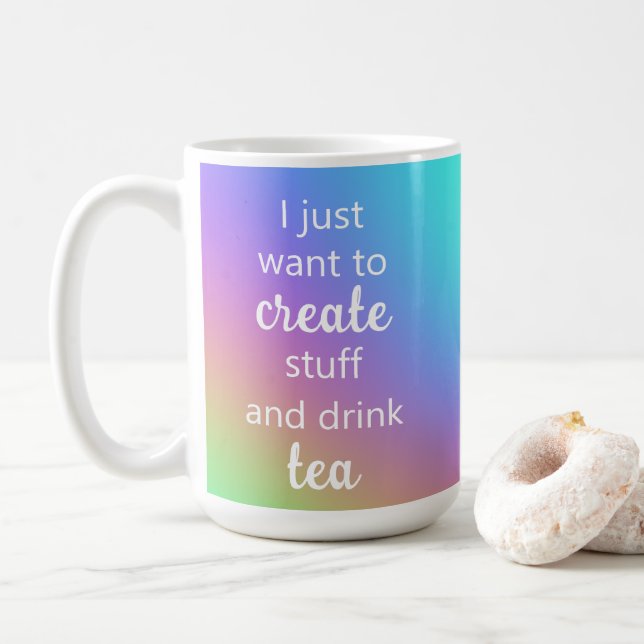 Farbenfrohe Tasse zum Entspannen und Trinken (Mit Donut)