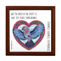 Farbenfrohe Taube mit Verse über Frieden (Galaten 