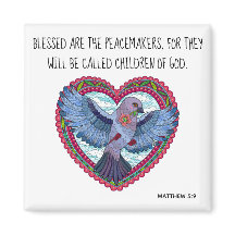 Farbenfrohe Taube mit Verse über Frieden (Matthew