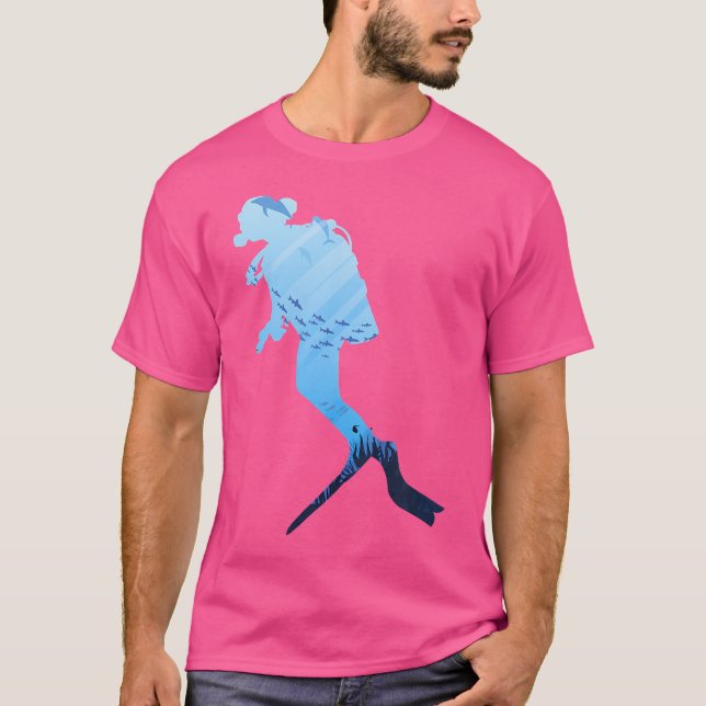 Farbenfrohe Tauchen T-Shirt (Vorderseite)