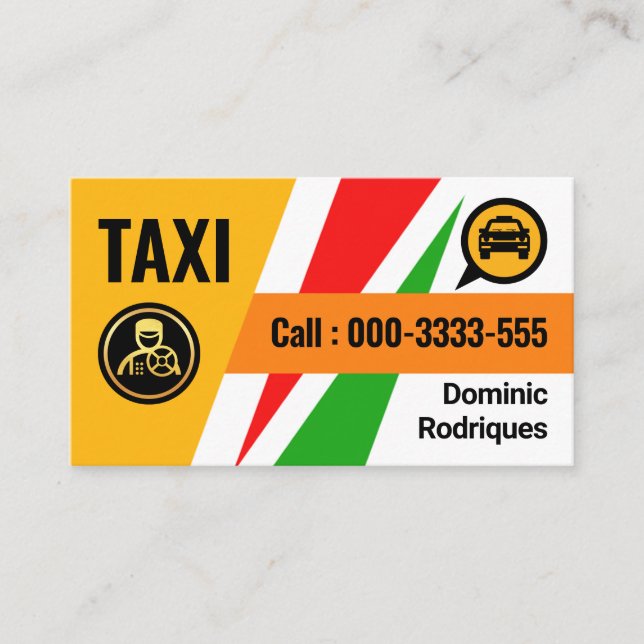 Farbenfrohe Taxiwege nach oben Visitenkarte (Vorderseite)