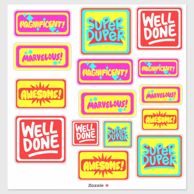 Farbenfrohe Teacher Rewards-Aufkleber Aufkleber (Blatt)