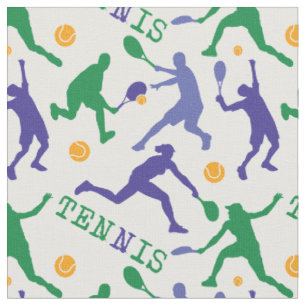 Farbenfrohe Tennis-Silhouetten1 anpassbar Stoff