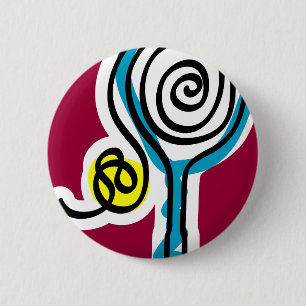 Farbenfrohe Tennis Spiralope Button