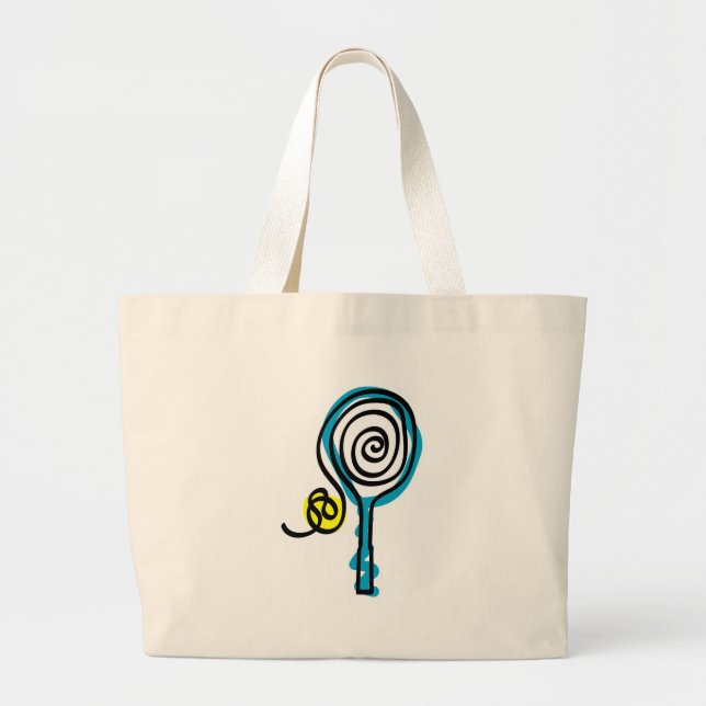 Farbenfrohe Tennis Spiralope Jumbo Stoffbeutel (Vorne)