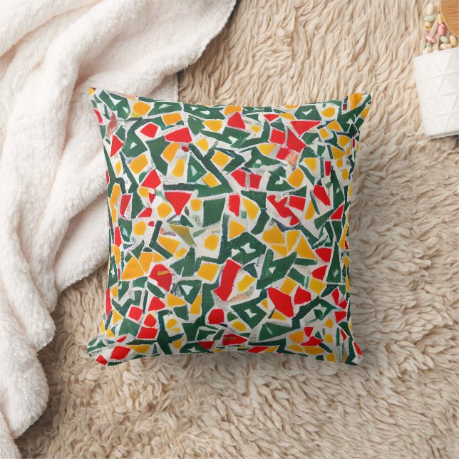 Farbenfrohe Terrazzo Muster Kissen (Decke)