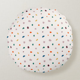 Farbenfrohe Terrazzo Muster Rundes Kissen