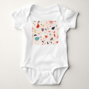 Farbenfrohe Terrazzo: nahtlose Felsfragmente. Baby Strampler