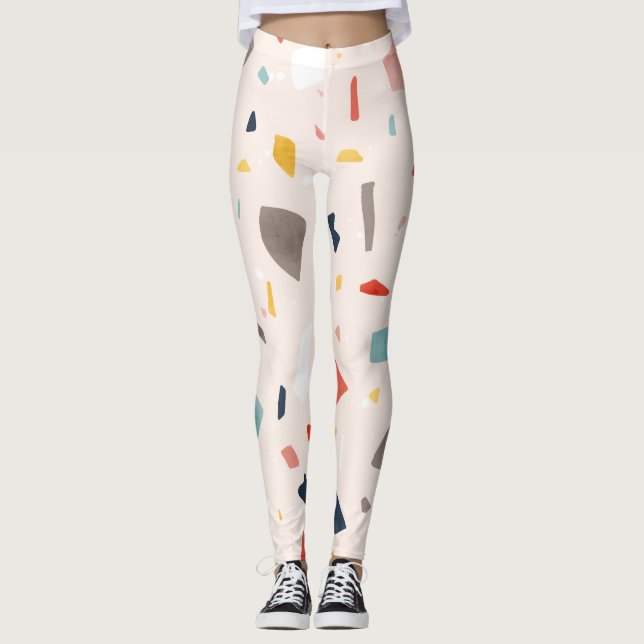 Farbenfrohe Terrazzo: nahtlose Felsfragmente. Leggings (Vorderseite)